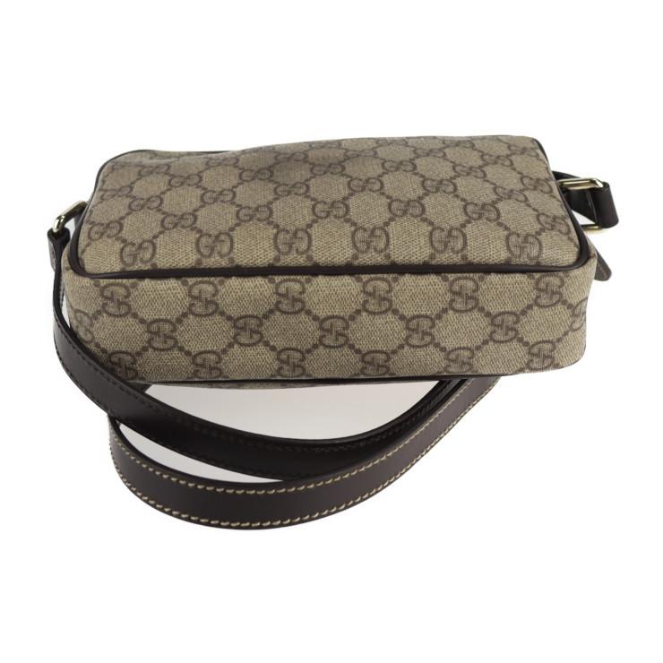 美品 GUCCI グッチ GGスプリーム 201447 ショルダーバッグ PVC レザー  