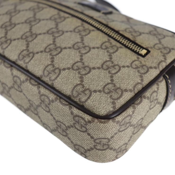 美品 GUCCI グッチ GGスプリーム 201447 ショルダーバッグ PVC レザー  