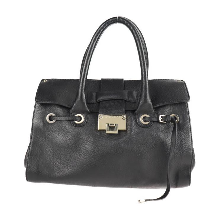 JIMMY CHOO（ジミーチュウ） ライリー ハンドバッグ レザー ブラック 