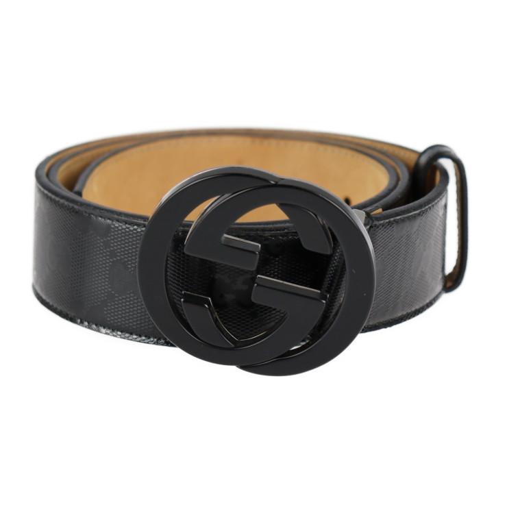 GUCCI 美品 グッチ GGインプリメ 223891 90/36 ベルト PVC ブラック 