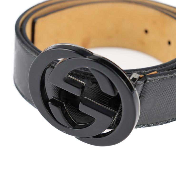 GUCCI 美品 グッチ GGインプリメ 223891 90/36 ベルト PVC ブラック 