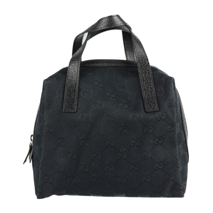 GUCCI 超美品 グッチ 124542 ハンドバッグ GGキャンバス レザー  