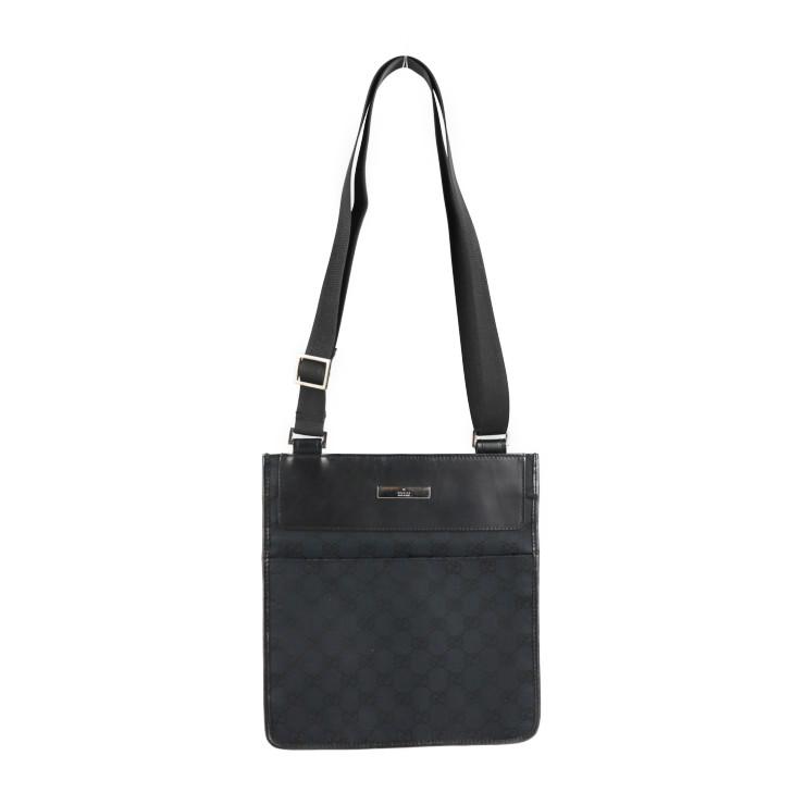 GUCCI 美品 グッチ 019 0348 ショルダーバッグ GGキャンバス レザー 