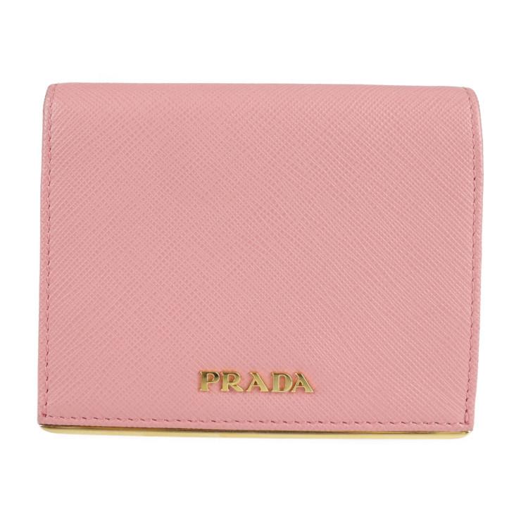 超美品 PRADA プラダ コンパクトウォレット サフィアーノメタル  