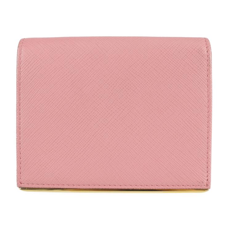 PRADA 超美品 プラダ コンパクトウォレット サフィアーノメタル 1MV204 