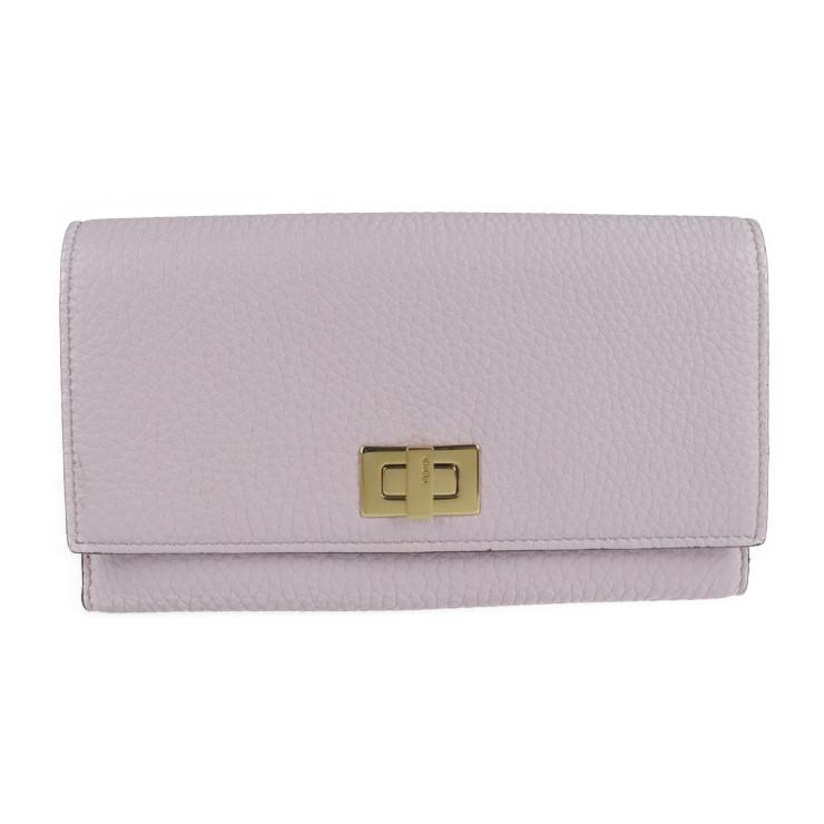 超美品 FENDI フェンディ ピーカブー 8M0437 A91B 三つ折り財布 レザー 