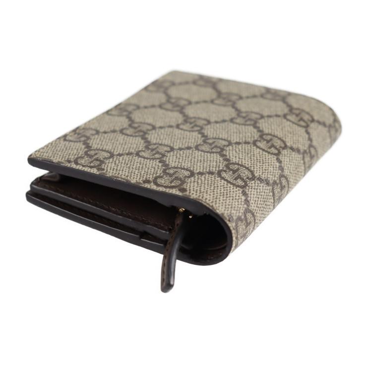 超美品 GUCCI グッチ GGスプリーム 508757 二つ折り財布 PVC レザー  
