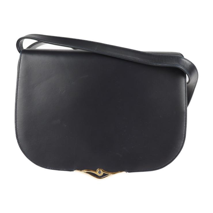 美品 CARTIER カルティエ サファイアライン ショルダーバッグ カーフ 