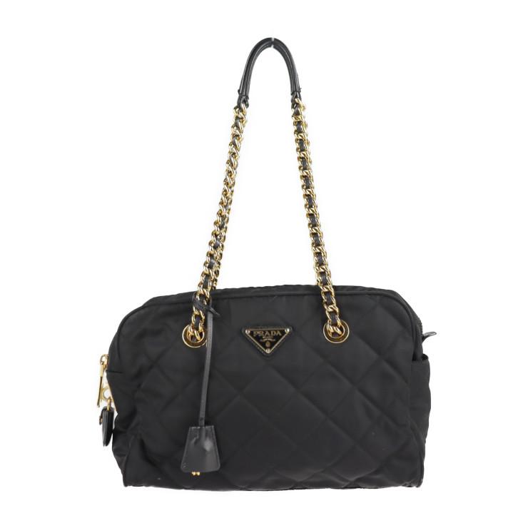 PRADA プラダ 1BB072 ショルダーバッグ ナイロン レザー ブラック チェーンショルダーバッグ ミニボストンバッグ キルティング【本物保証】  :2129073007426:3R boutipue - 通販 - Yahoo!ショッピング