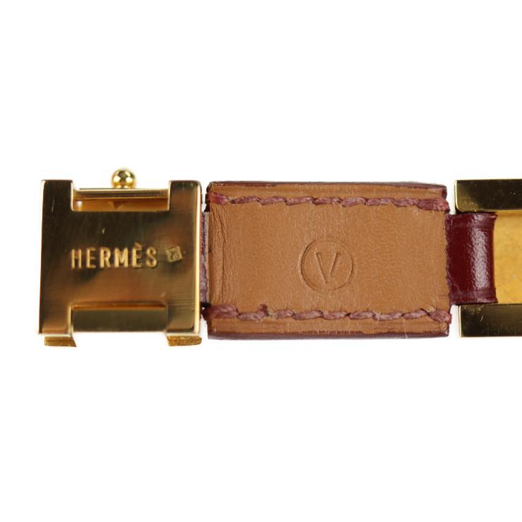 HERMES（エルメス） 美品 メドール ブレスレット レザー レッド