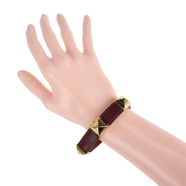 HERMES（エルメス） 美品 メドール ブレスレット レザー レッド