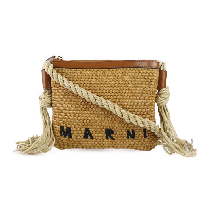 新品未使用展示品 MARNI マルニ ショルダーバッグ ラフィア レザー  