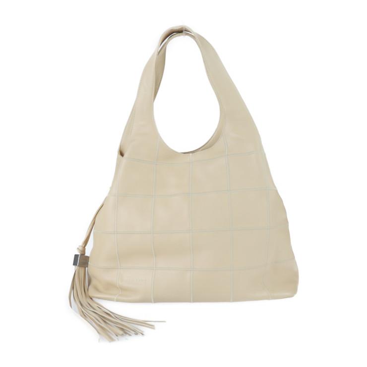 美品　シャネル　レザー　フリンジ　タッセル　ハンドバッグ　ベージュ 美品 シャネル レザー フリンジ タッセル ハンドバッグ ベージュ