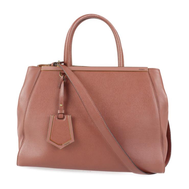 FENDI フェンディ 2 JOURS トゥージュール レザーバック ブラウン  