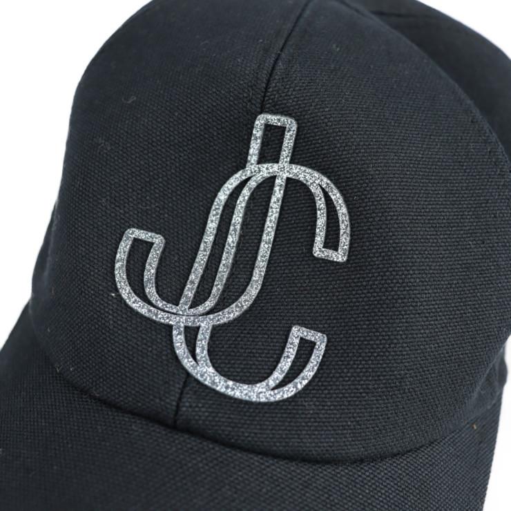 JIMMY CHOO ジミーチュウ キャップ コットンキャンバス ブラック 帽子