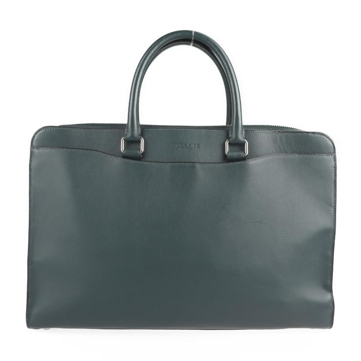 COACH 超美品 コーチ F73524 ビジネスバッグ カーフレザー FOREST 