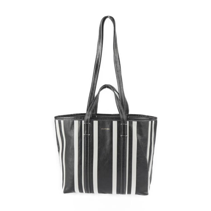 BALENCIAGA 美品 バレンシアガ トートバッグ 671409 レザー 黒 白 バル 
