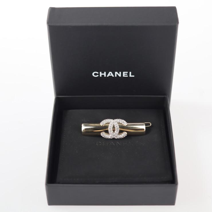 CHANEL シャネル バレッタ メタル ラインストーン ゴールド ココ CHANEL シャネル バレッタ メタル ラインストーン ゴールド ココ