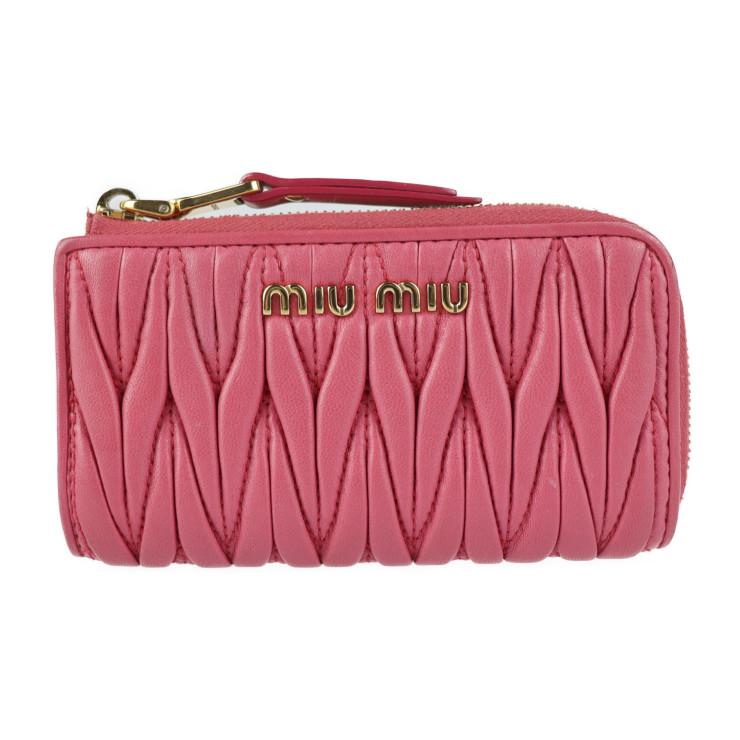 国内発送 ミュウミュウ 長財布 ピンク 本革 大容量 札入れ コイン