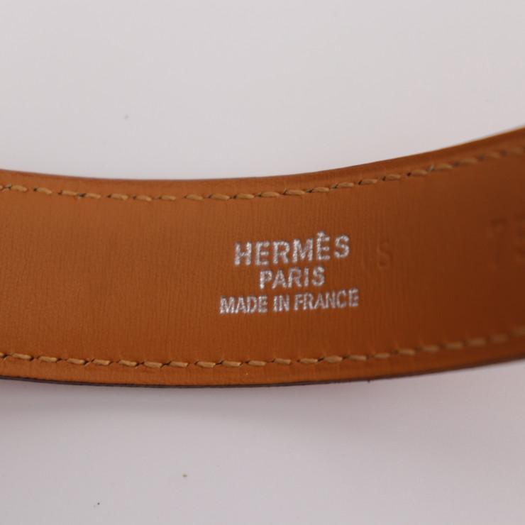 HERMES 美品 エルメス ベルト 表記サイズ 75 レザー オレンジ ブラウン 