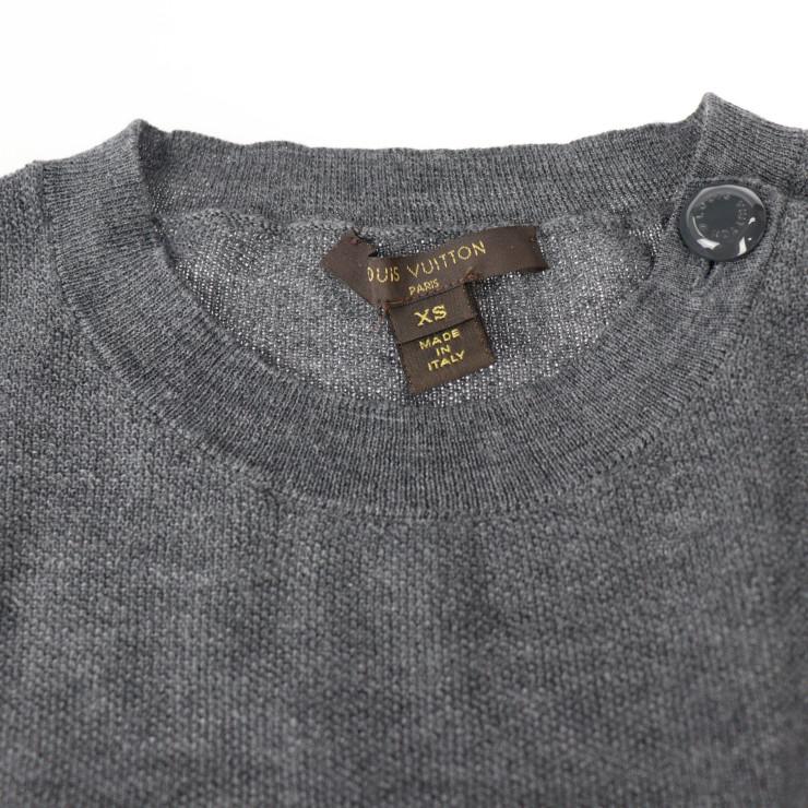 美品 ルイヴィトン ワンピース XS ウール シルク グレー ブルー レッド  