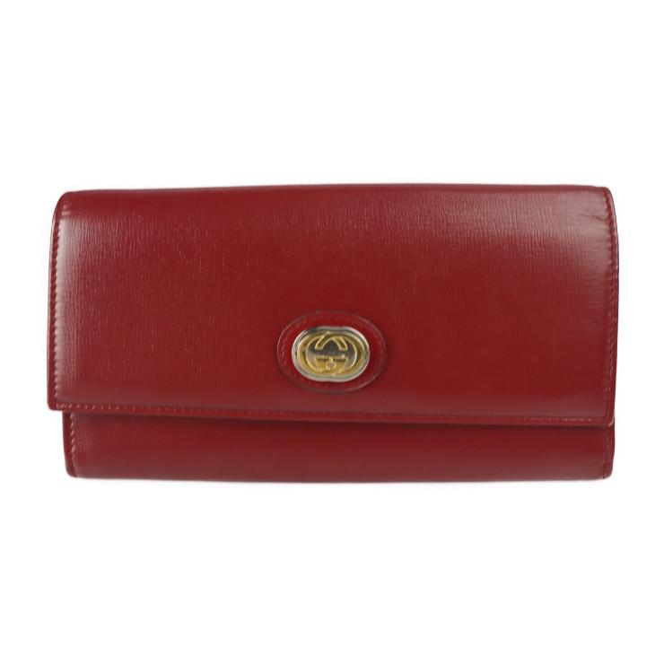 GUCCI 美品 グッチ MARINA マリーナ インターロッキングG 二つ折り財布 