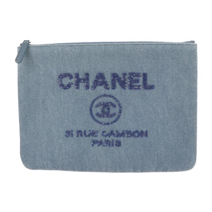 CHANEL ドーヴィルクラッチバッグデニム