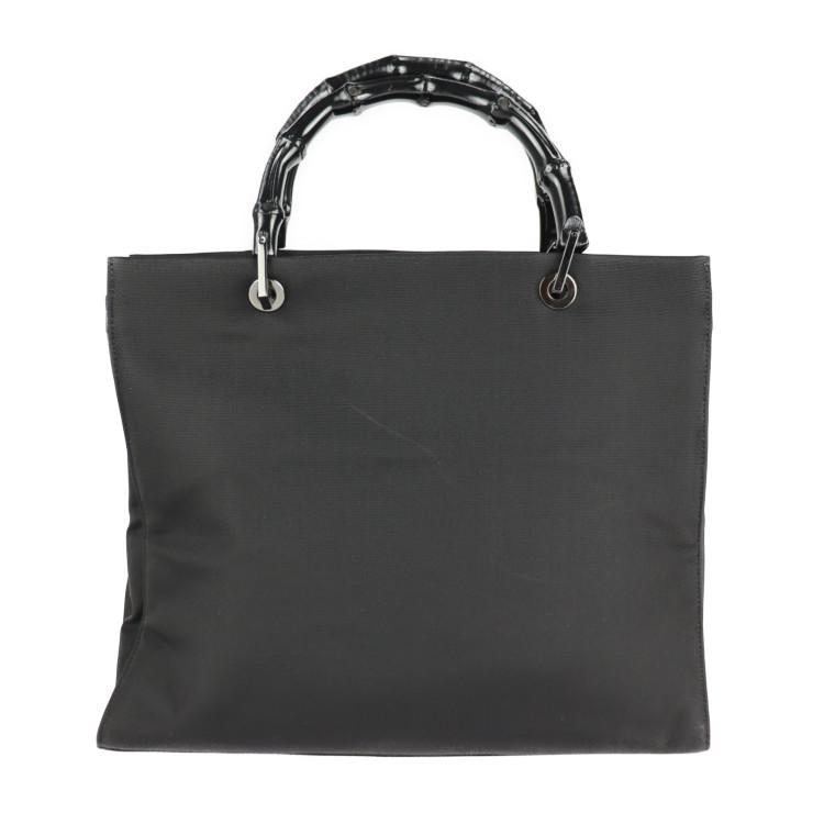 GUCCI 美品 グッチ バンブー 002 1010 002058 ハンドバッグ ナイロン 