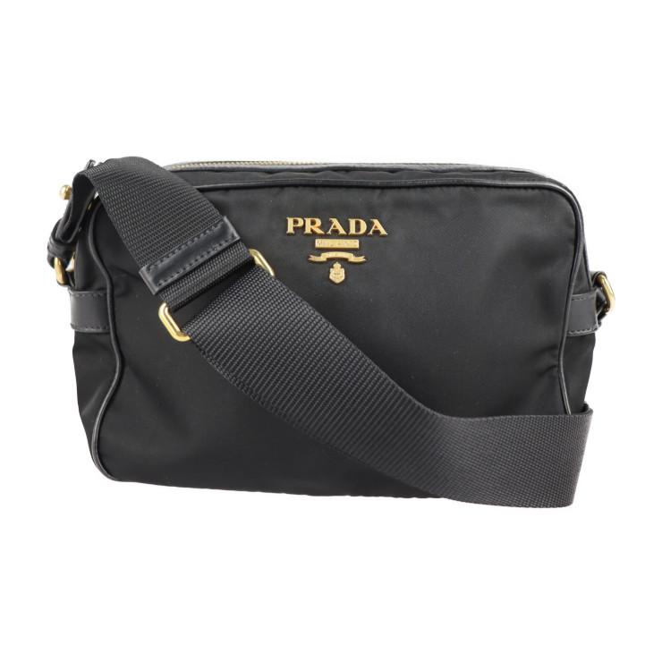 美品 本物)PRADA ショルダーバッグ ネロ(ブラック)