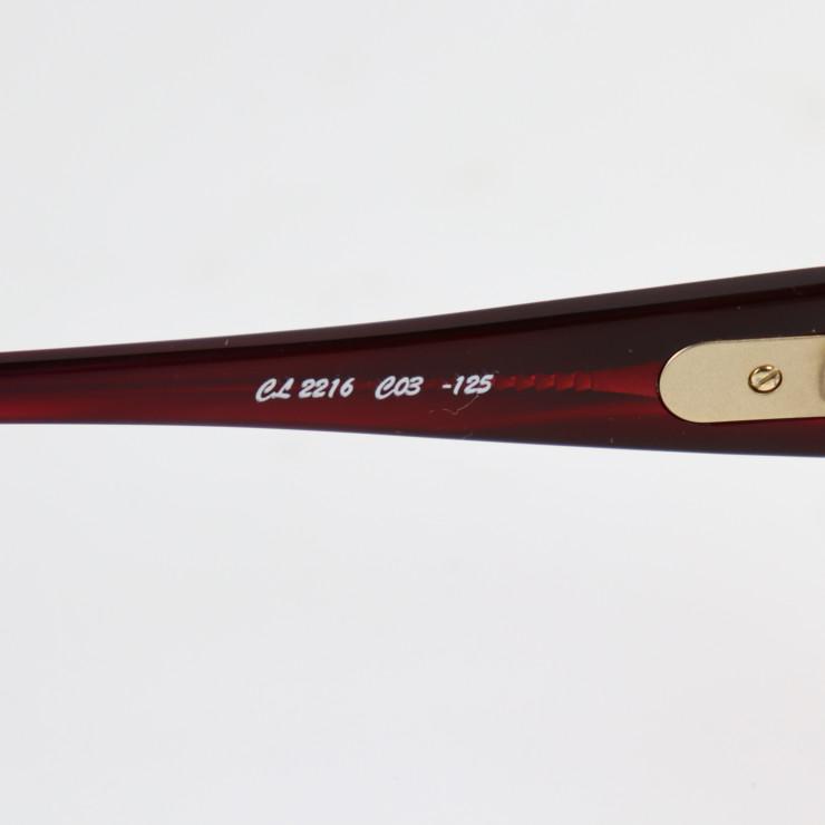 Chloe クロエ CL2216 サングラス プラスチック ワイン系 ゴールド金具  