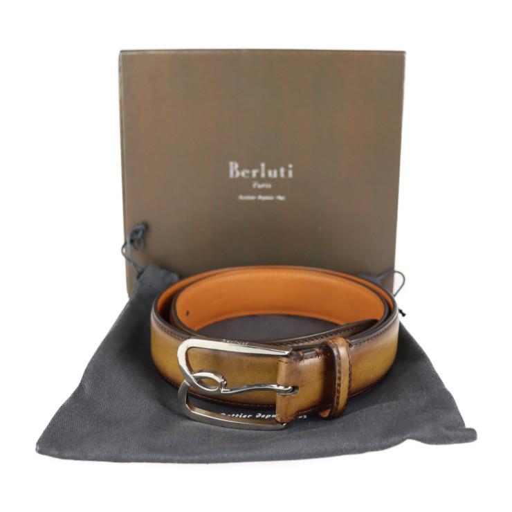 美品 Berluti ベルルッティ B ボリュート 80 ベルト パティーヌレザー 美品 Berluti ベルルッティ B ボリュート 80 ベルト パティーヌレザー