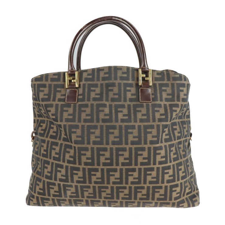 FENDI フェンディ 14968 2 498 3R ハンドバッグ キャンバス カーキ 