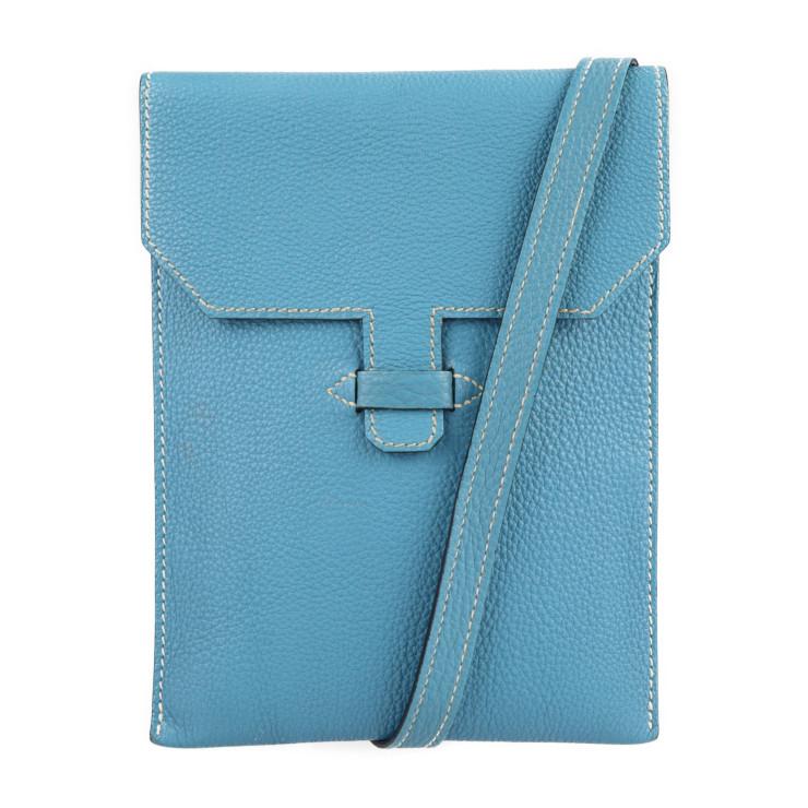 HERMES 美品 エルメス アメリ ショルダーバッグ トゴ ブルージーン 
