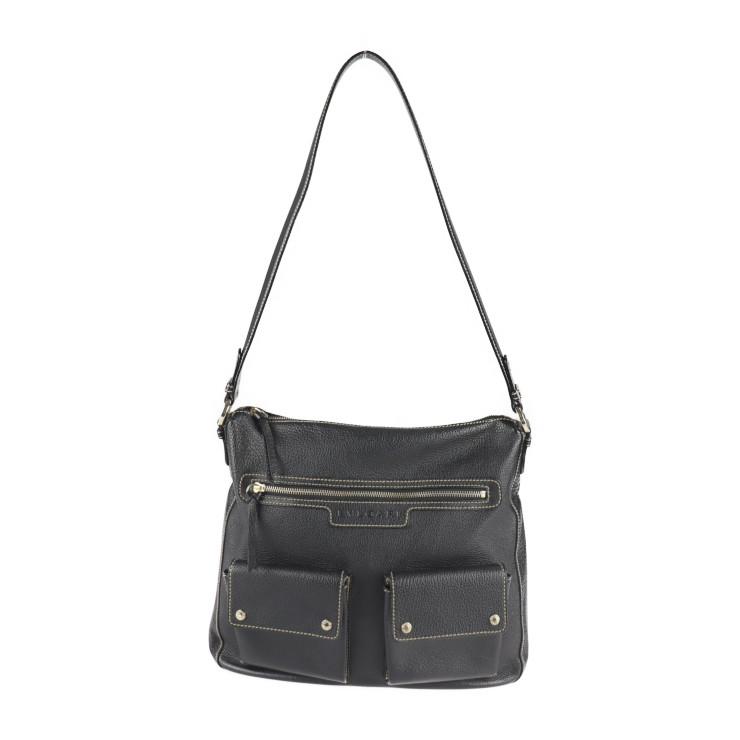 美品 BVLGARI ブルガリ ABELEL ショルダーバッグ レザー ブラック 