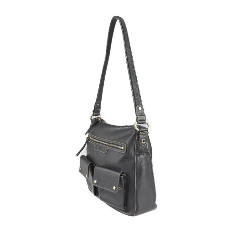 BVLGARI 美品 ブルガリ ABELEL ショルダーバッグ レザー ブラック 