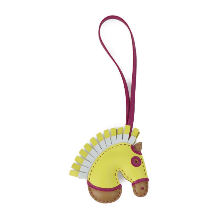 HERMES エルメス ジージーカマイユ チャーム ラムスキン ライム チャイ