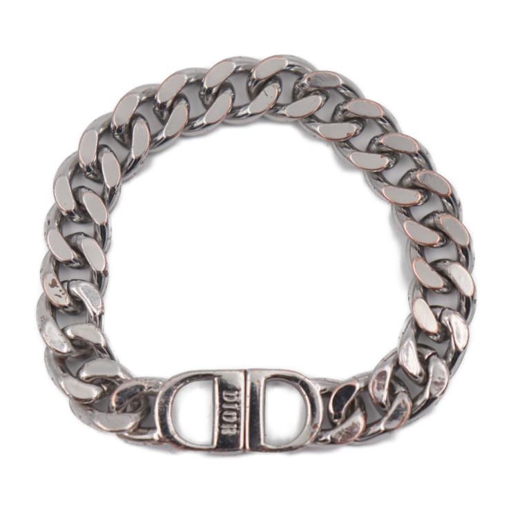 Dior ディオール CD アイコン チェーン リンク ブレスレット ブレスレット メタル オニキス シルバー ブラック 【本物保証】 Dior ディオール CD アイコン チェーン リンク ブレスレット ブレスレット メタル オニキス シルバー ブラック 【本物保証】