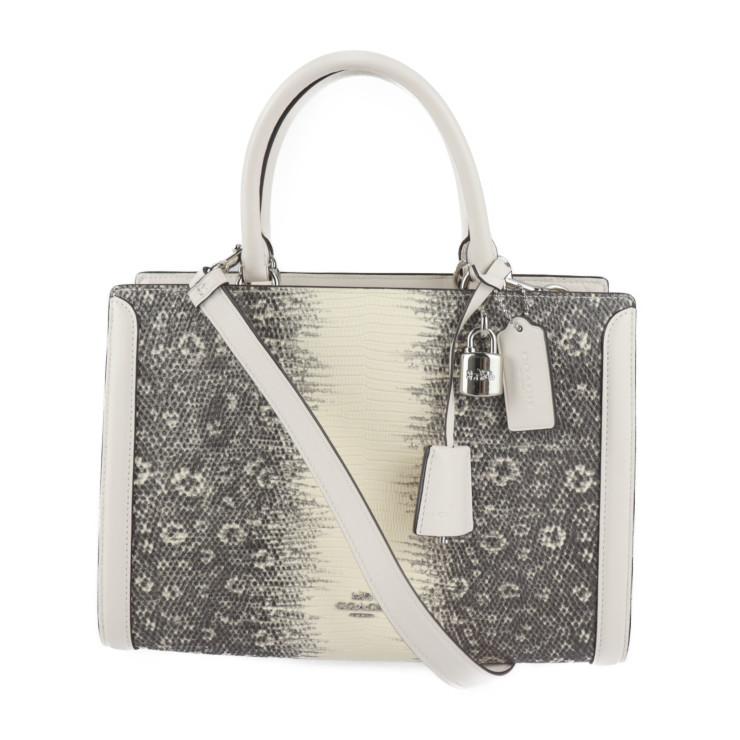 超美品 コーチ ゾーイ キャリオール ハンドバッグ F88037 リザード型