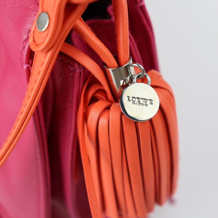 LOEWE 美品 ロエベ フラメンコ20 ショルダーバッグ レザー ピンク系