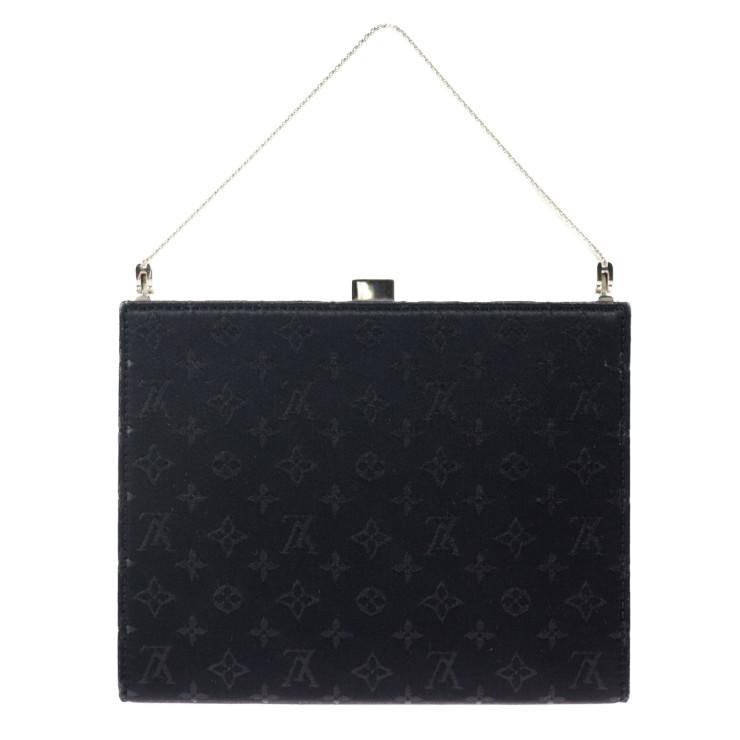 美品 LOUIS VUITTON ルイ ヴィトン アンジュ MM ハンドバッグ M92101 モノグラムサテン ブラック シルバー金具 がま口【本物保証】｜3rboutipue｜03