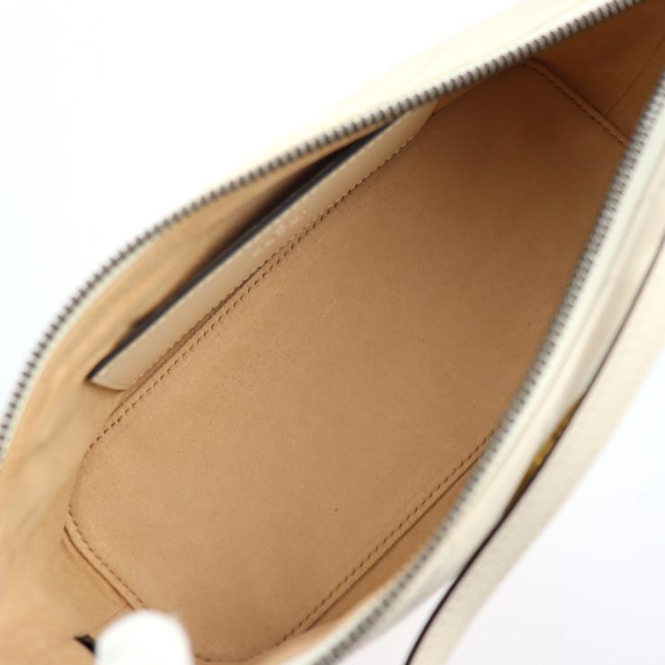 新品未使用展示品 GUCCI グッチ GGマーモント 739166 ショルダーバッグ レザー ホワイト系 アイボリー【本物保証】の画像