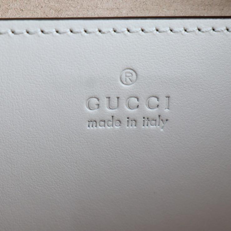 新品未使用展示品 GUCCI グッチ GGマーモント 739166 ショルダーバッグ レザー ホワイト系 アイボリー【本物保証】の画像