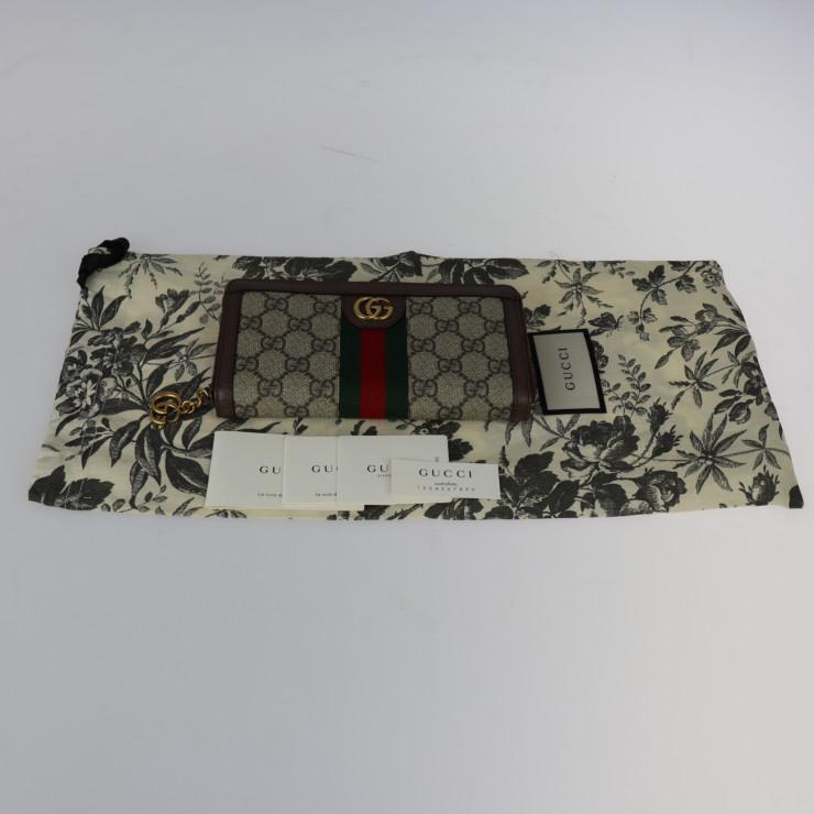 新古未使用展示品 グッチ オフィディア GG ジップアラウンドウォレット 長財布 604149 GGスプリームキャン【本物保証】の画像