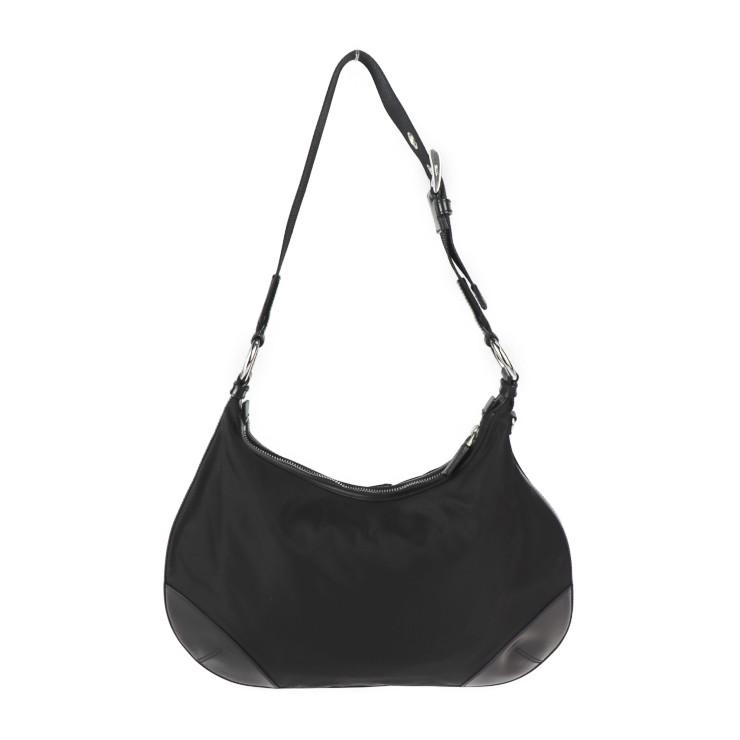 PRADA 超美品 プラダ ショルダーバッグ BR3487 ナイロン レザー 黒  