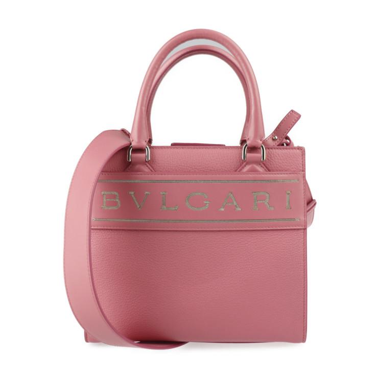 BVLGARI 美品 ブルガリ ロゴ トート スモール ハンドバッグ 291221  