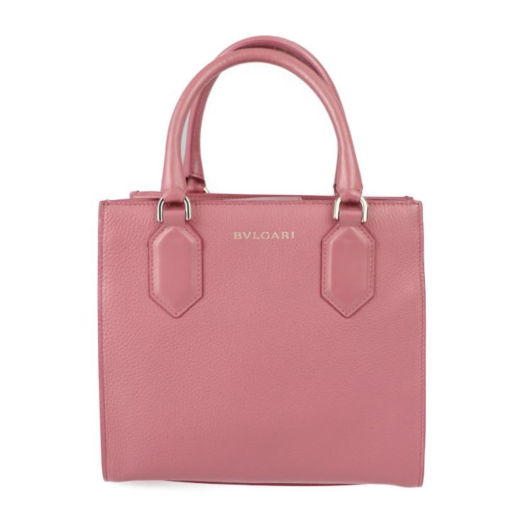 BVLGARI 美品 ブルガリ ロゴ トート スモール ハンドバッグ 291221 
