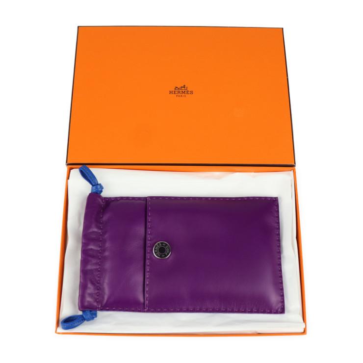 HERMES - HERMES エルメス  ピロ フォンケース ポーチ  アニョーミロ スイフト  パープル系 ブルー系 シルバー金具 クルードセル 携帯ケース スマホケース U刻印 【本物保証】 HERMES 新品未使用展示品 エルメス ピロ フォンケース ポーチ