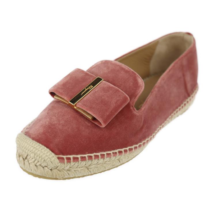 超美品 サルヴァトーレ フェラガモ ヴァラ スリッポン #6 1/2C ベロア  