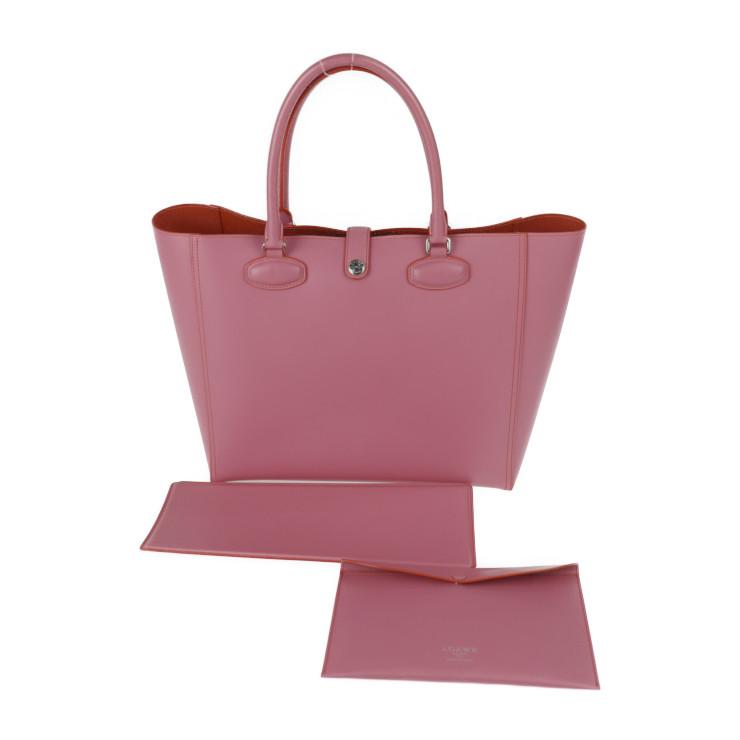 LOEWE 美品 ロエベ レオ 364.71.G60 トートバッグ カーフレザー ピンク 
