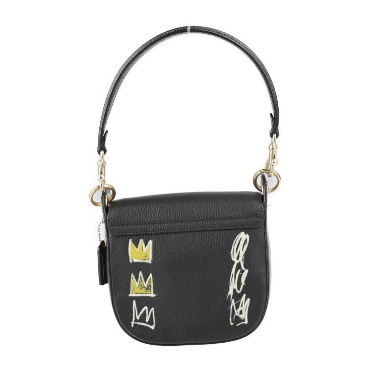 COACH 美品 コーチ バスキア コラボ ショルダーバッグ C5663 レザー 黒  
